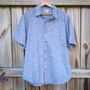 Haggar Clothing Blue Short Sleeved Button Down